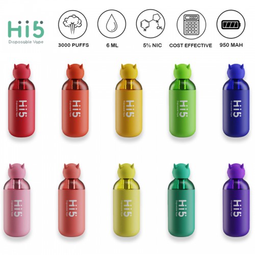 HI5 3000 PUFFS DISPOSABLE VAPE 6CT/DISPLAY